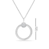925 Sterling Silver Cubic Zirconia Texture O Charm Pendant Necklace for Women Teen