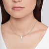 925 Sterling Silver Dimensional Love 3D Bar Necklace Pendant for Teen Women