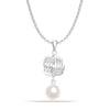 925 Sterling Silver Pearl Love Knot Pendant Necklace for Women and Girls