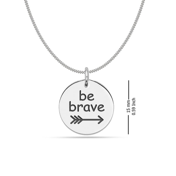 925 Sterling Silver Be Brave Charm Necklace for Teen Women