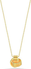 925 Sterling Silver Yellow Gold-Plated Love Knot Pendant Necklace for Women Teen