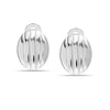 925 Sterling Silver Oval Texture Clip On Stud Earring for Women