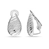 925 Sterling Silver Texture Drop Clip On Stud Earring for Women