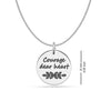 925 Sterling Silver Courage Dear Heart Inspirational Gift Necklace for Women & Girls