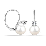 Silver Leverback Drop Earrings