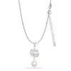 925 Sterling Silver Pearl Love Knot Pendant Necklace for Women and Girls