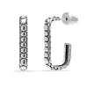 925 Sterling Silver C Hoop Hypoallergenic Antique Finish Dot Hoops for Women
