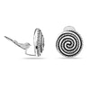 925 Sterling Silver Round Texture Antique Clip On Stud Earring for Women