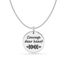 925 Sterling Silver Courage Dear Heart Inspirational Gift Necklace for Women & Girls