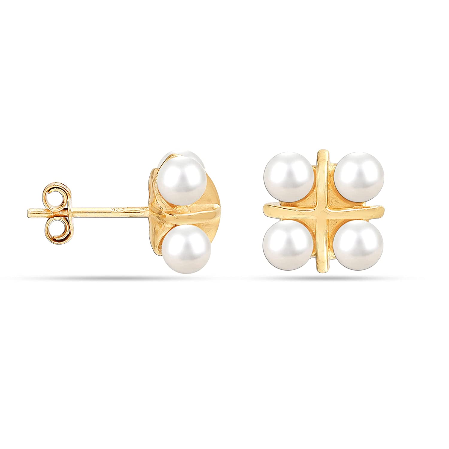 Gold Polished Stud Earrings