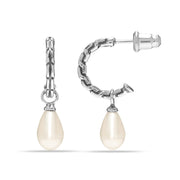Dual Tone C-Hoop Earrings