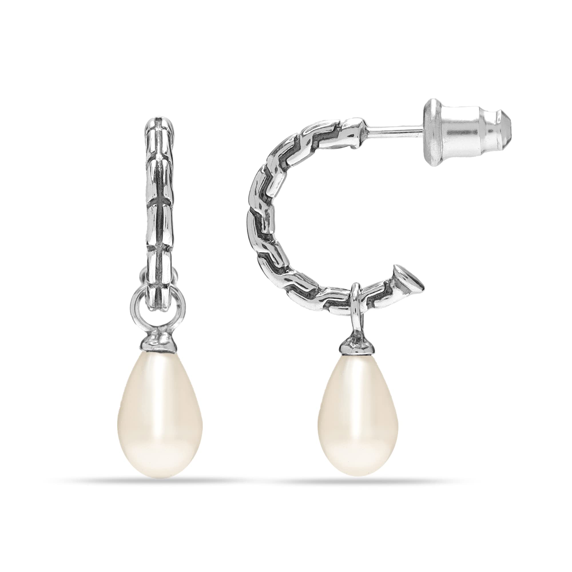 Dual Tone C-Hoop Earrings