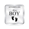 BIS Hallmarked Personalised Silver Square Coin New Born Baby Boy 20 Gram 999 Pure