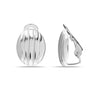 925 Sterling Silver Oval Texture Clip On Stud Earring for Women
