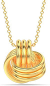 925 Sterling Silver Yellow Gold-Plated Love Knot Pendant Necklace for Women Teen