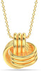 925 Sterling Silver Yellow Gold-Plated Love Knot Pendant Necklace for Women Teen