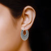 925 Sterling Silver Double Sided Filigree-Cut Hoops Earring for Women Teen