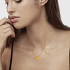 925 Sterling Silver Yellow Gold-Plated Love Knot Pendant Necklace for Women Teen