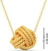 925 Sterling Silver Yellow Gold-Plated Diamond-Cut Love Knot Pendant Necklace for Women Teen