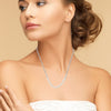 925 Sterling Silver Paperclip Link Pearl Necklace for Women and Girls