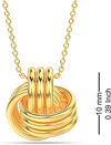 925 Sterling Silver Yellow Gold-Plated Love Knot Pendant Necklace for Women Teen