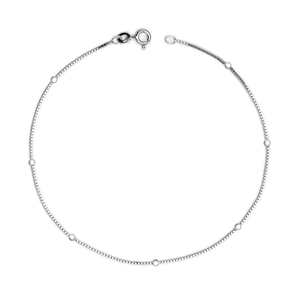 925 Sterling Silver Venetian Chain Anklets for Women 1PC