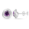 925 Sterling Silver Love Knot Stud Earring for Teens and Women (6 MM Amethyst )