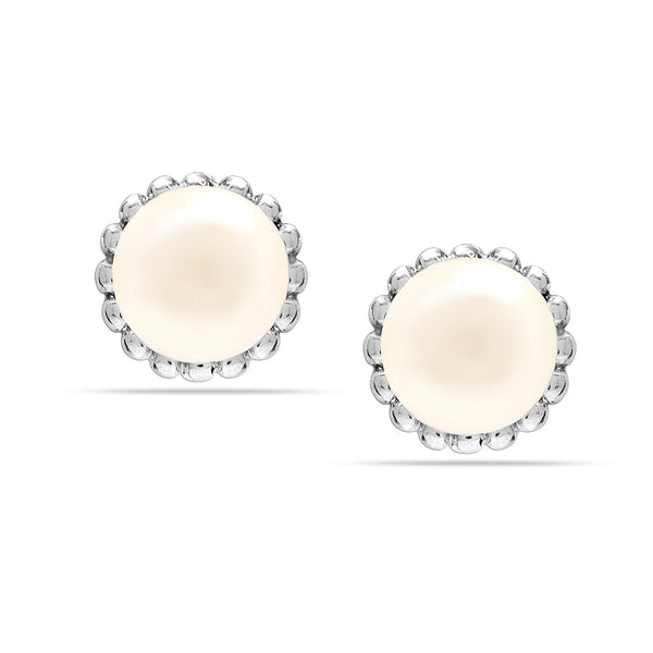925 Sterling Silver Antique Freshwater Pearl Stud Earring for Women and Teen