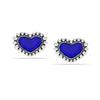 925 Sterling Silver Caviar Bead Blue Heart Stud Earring for Women Teen