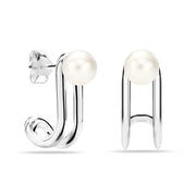 Silver J-Hoop Earrings