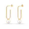 925 Sterling Silver Gold-Plated Pearl Drop Dangle Earring for Women