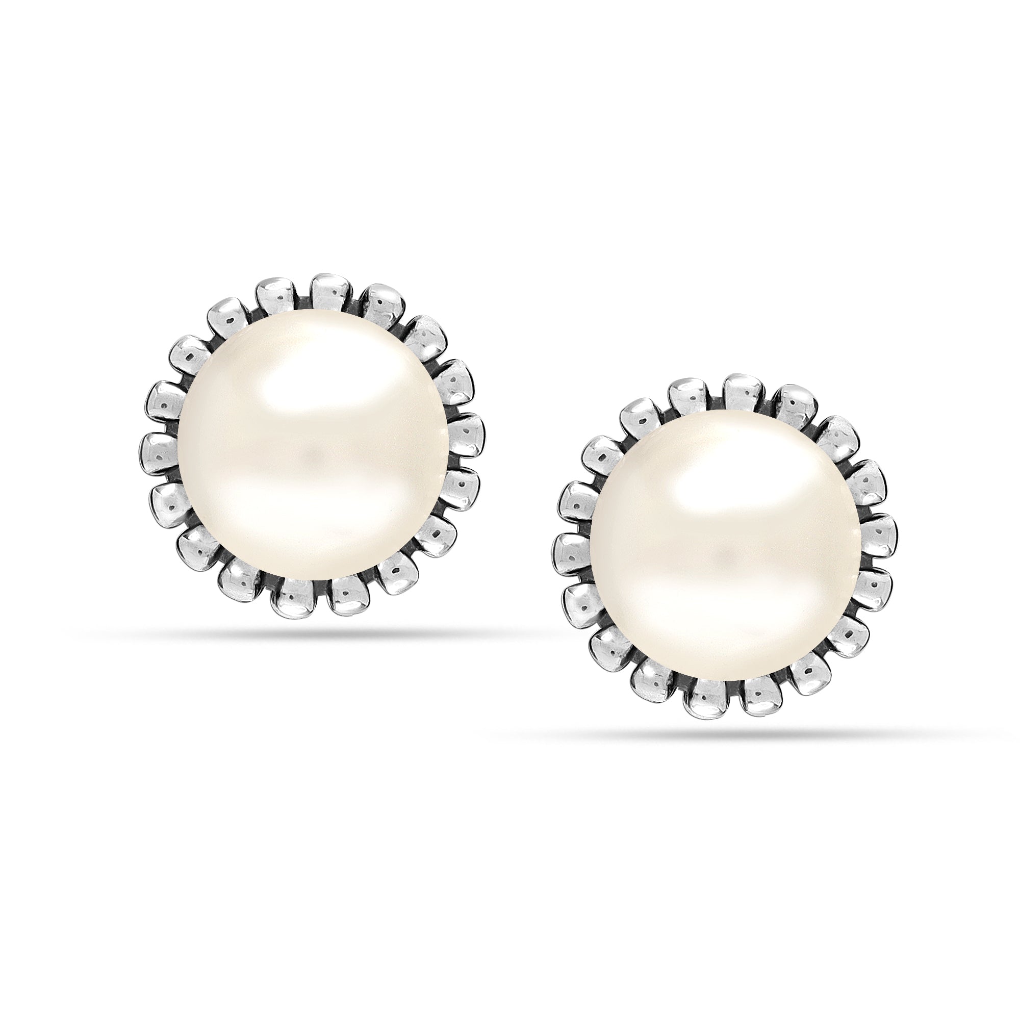 925 Sterling Silver Omega Back Freshwater Pearl Stud Earring for Teen and Women