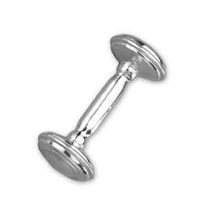 Silver Style Fine Silver Dumbbell Design Rattle for Baby Gift 