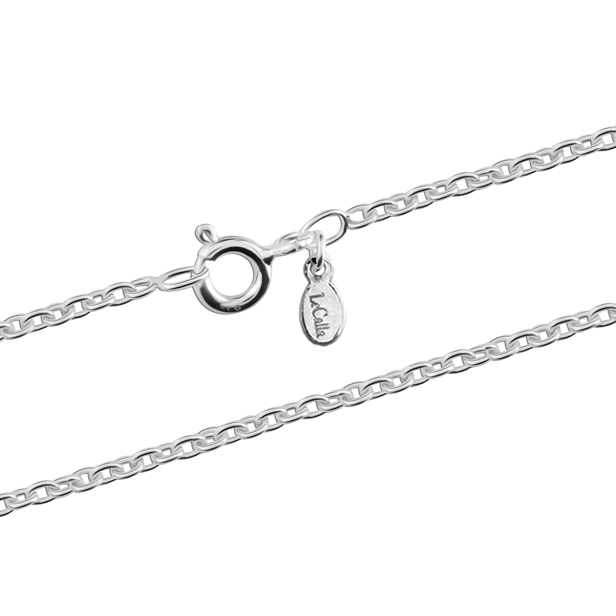 LeCalla Links 925 Sterling Silver 16 Inches Italian Cable Chain Necklace for Teen and Women's