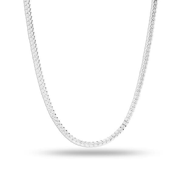 LeCalla Links 925 Sterling Silver 16 Inches Italian Fox-Tail Rope Chain Necklace for Teen and Women's 