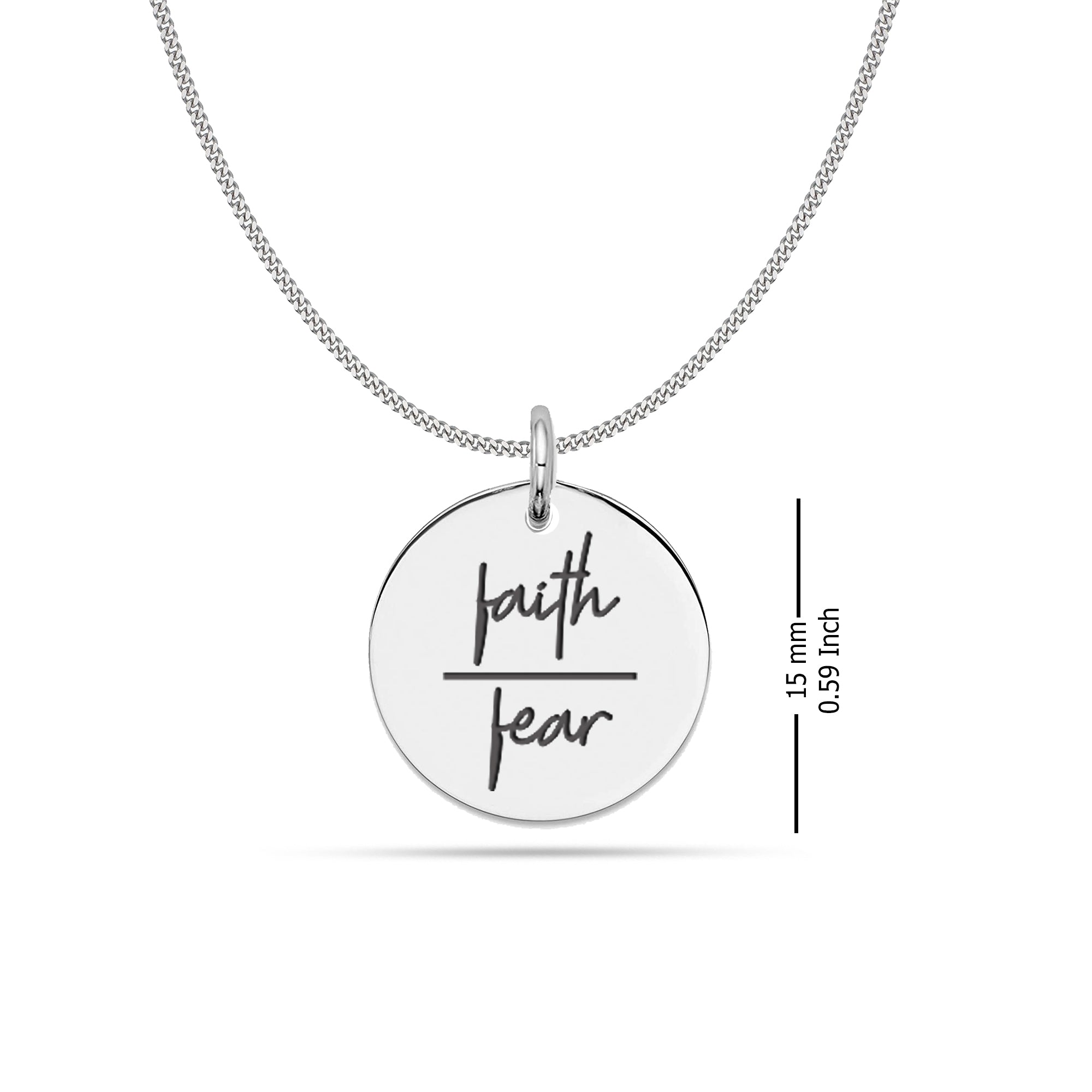 925 Sterling Silver Faith Over Fear Necklace for Women Teen, Gift for Best Friends, Gift for Her, Gift for Him