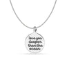 925 Sterling Silver Love you Deeper than the Ocean Quote Charms Necklace for Women Girls
