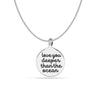 925 Sterling Silver Love you Deeper than the Ocean Quote Charms Necklace for Women Girls