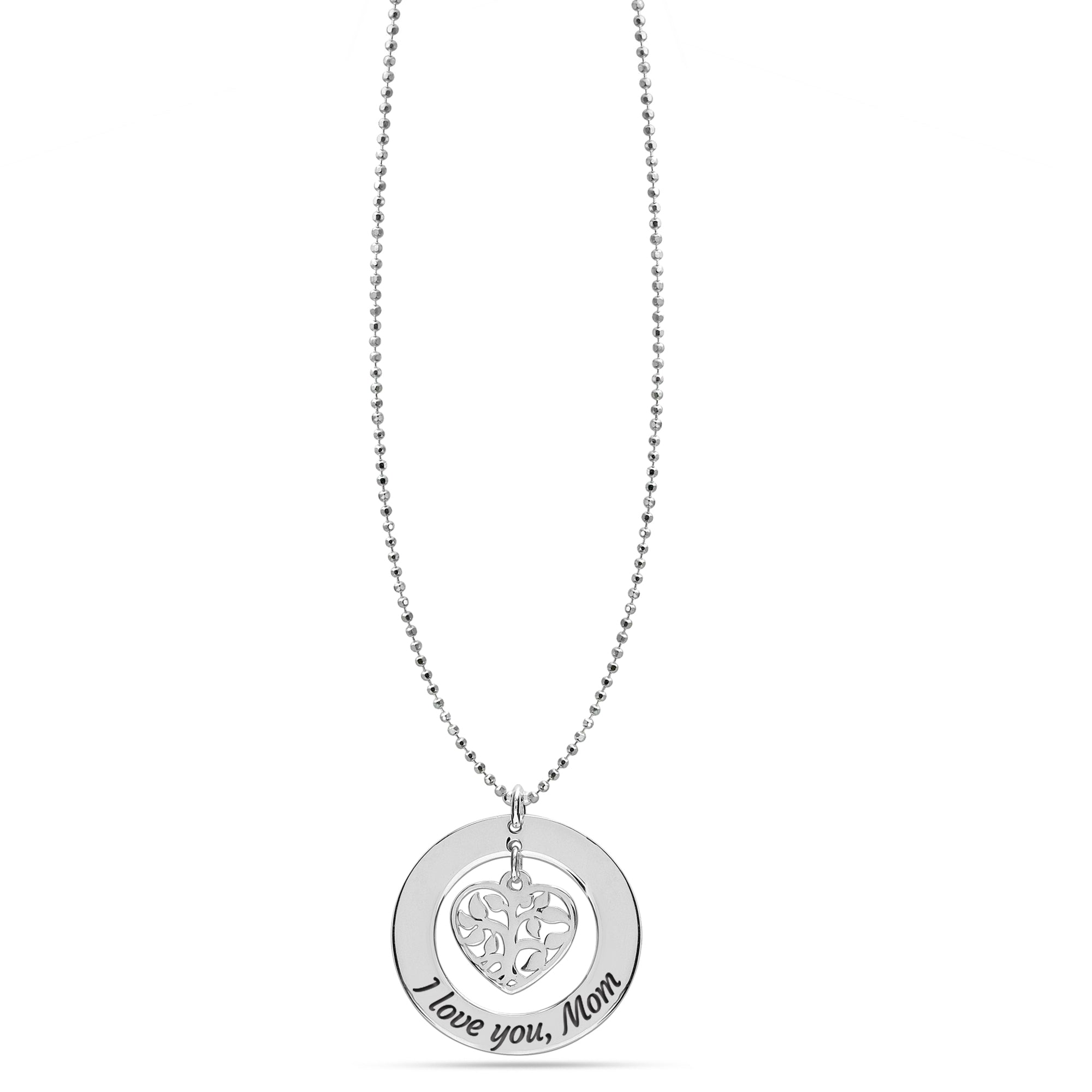 925 Sterling Silver Heart Family Tree Necklace for Women Teen