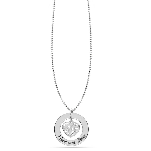 925 Sterling Silver Heart Family Tree Necklace for Women Teen