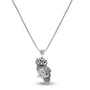 925 Sterling Silver Owl Pendant Necklaces for Teen Women (1.5 MM Black Onyx )
