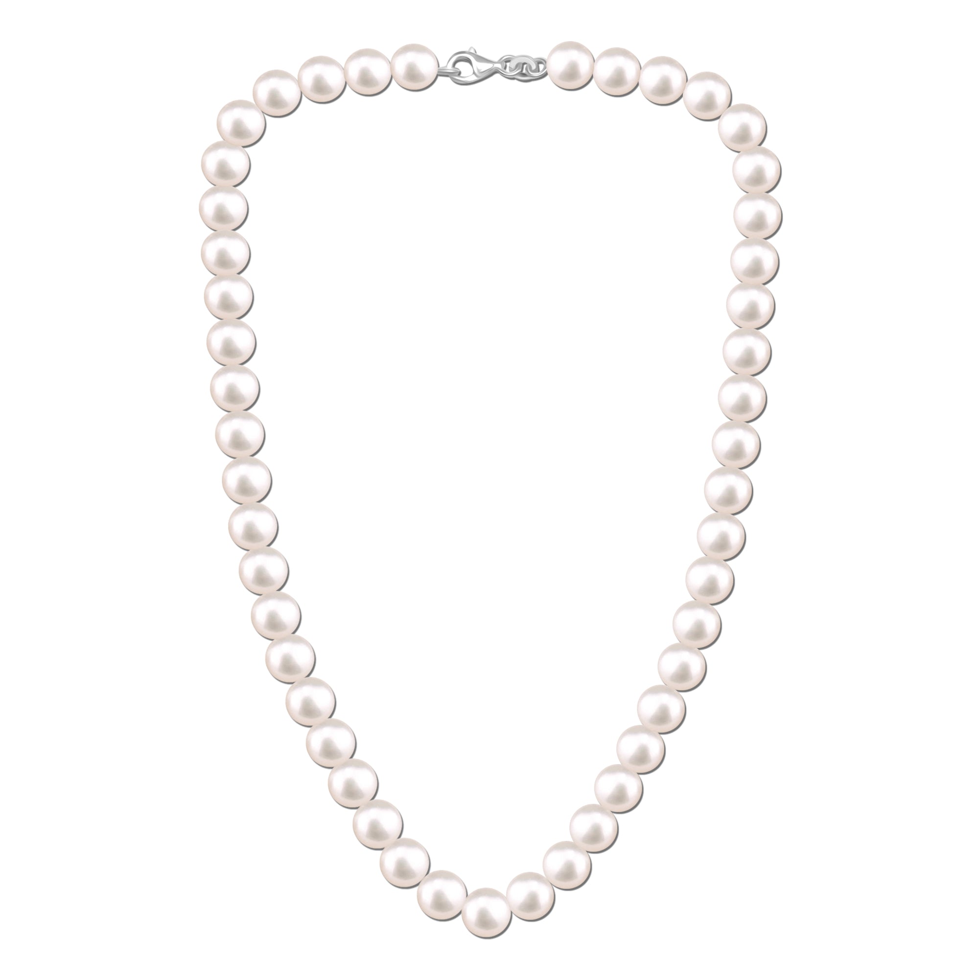 925 Sterling Silver Pearl Necklace for Women 16 Inches