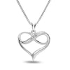  0.06 Carat Diamond 925 Sterling Silver Heart Pendant Necklace