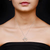 925 Sterling Silver 0.06 Carat Diamond Heart Pendant Necklace for Women