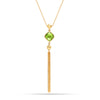 925 Sterling Silver Gold-Plated Peridot Natural Birthstone Necklace for Women