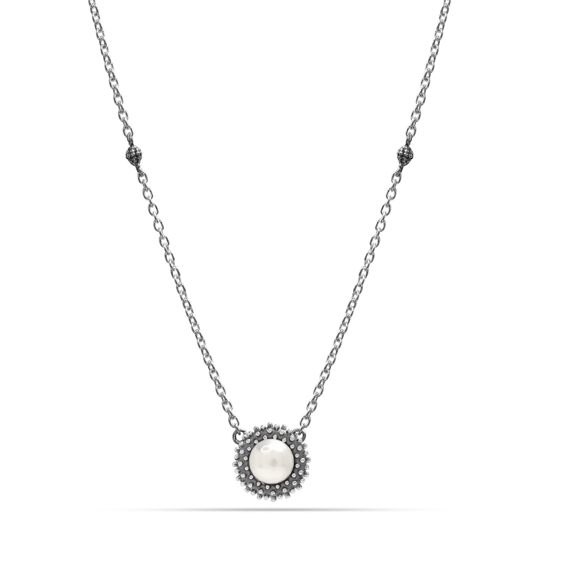 925 Sterling Silver Cavier Freshwater Pearl Pandent Necklace for Teen and Women