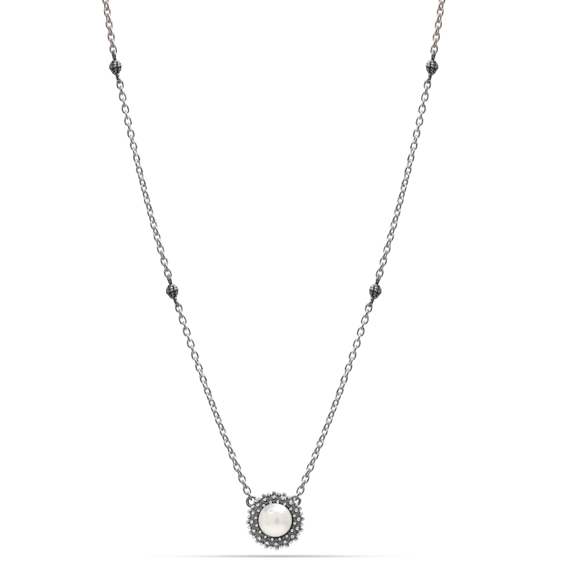 925 Sterling Silver Cavier Freshwater Pearl Pandent Necklace for Teen and Women