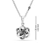 925 Sterling Silver Antique Caviar Beaded Love Knot Pendant Necklace for Women Teen
