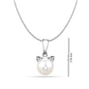 925 Sterling Silver Simulated Cat Pendant Necklace for Women