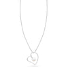 925 Sterling Silver Pearl Love Heart Pendant Necklace for Teen and Women